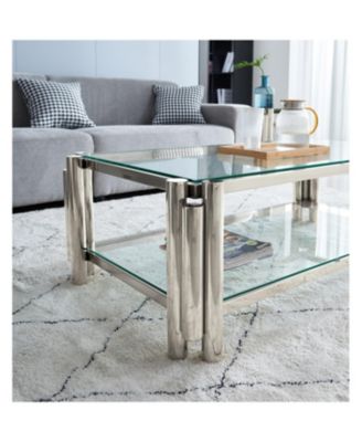 C013A-LEG-Silver Stainless Steel coffee table