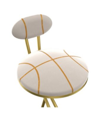  Stripe Velvet Bar Stools Set of 2