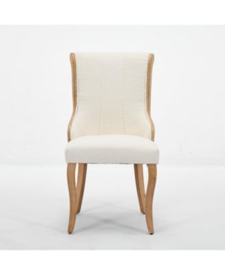 Snow Velvet Dining Chairs, Beige, Set of 2