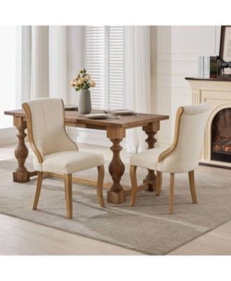 Snow Velvet Dining Chairs, Beige, Set of 2