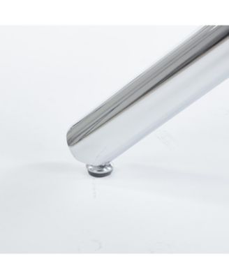  Chrome Glass Dining Table - Modern Kitchen/Living Room Table 110cm