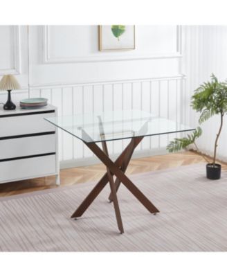 Modern Glass Top Dining Table