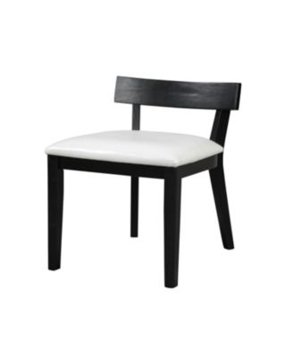 Wood & White Leather Dining Chairs