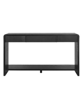 Streamdale Modern 3-Drawer Console Table - Slat Design