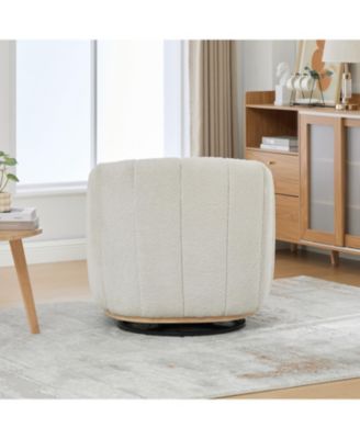  Chenille Swivel Barrel Chair, Tufted Pumpkin Armchair