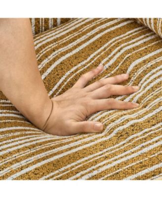 Streamdale Yellow Striped Accent Chair with Nailhead Trim