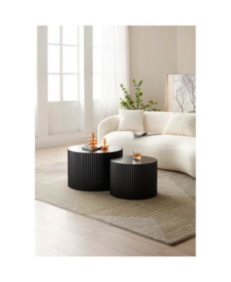 Nesting Table Set of 2, MDF Coffee Table set for Living Room/Leisure Area,Black