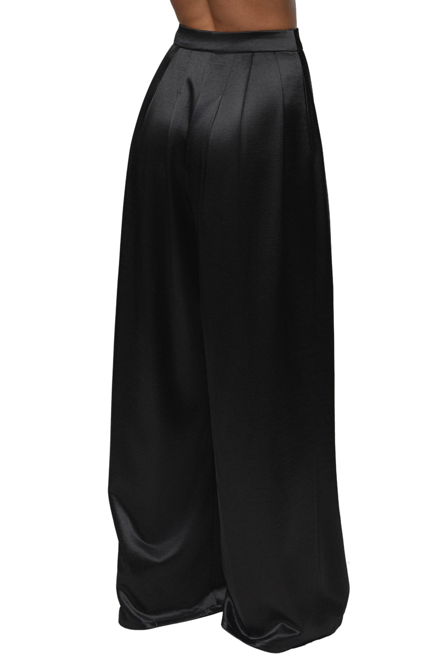 Женские брюки JLUXLABEL Satin Bliss Pleated Pant, цвет: Чёрный — фото 2