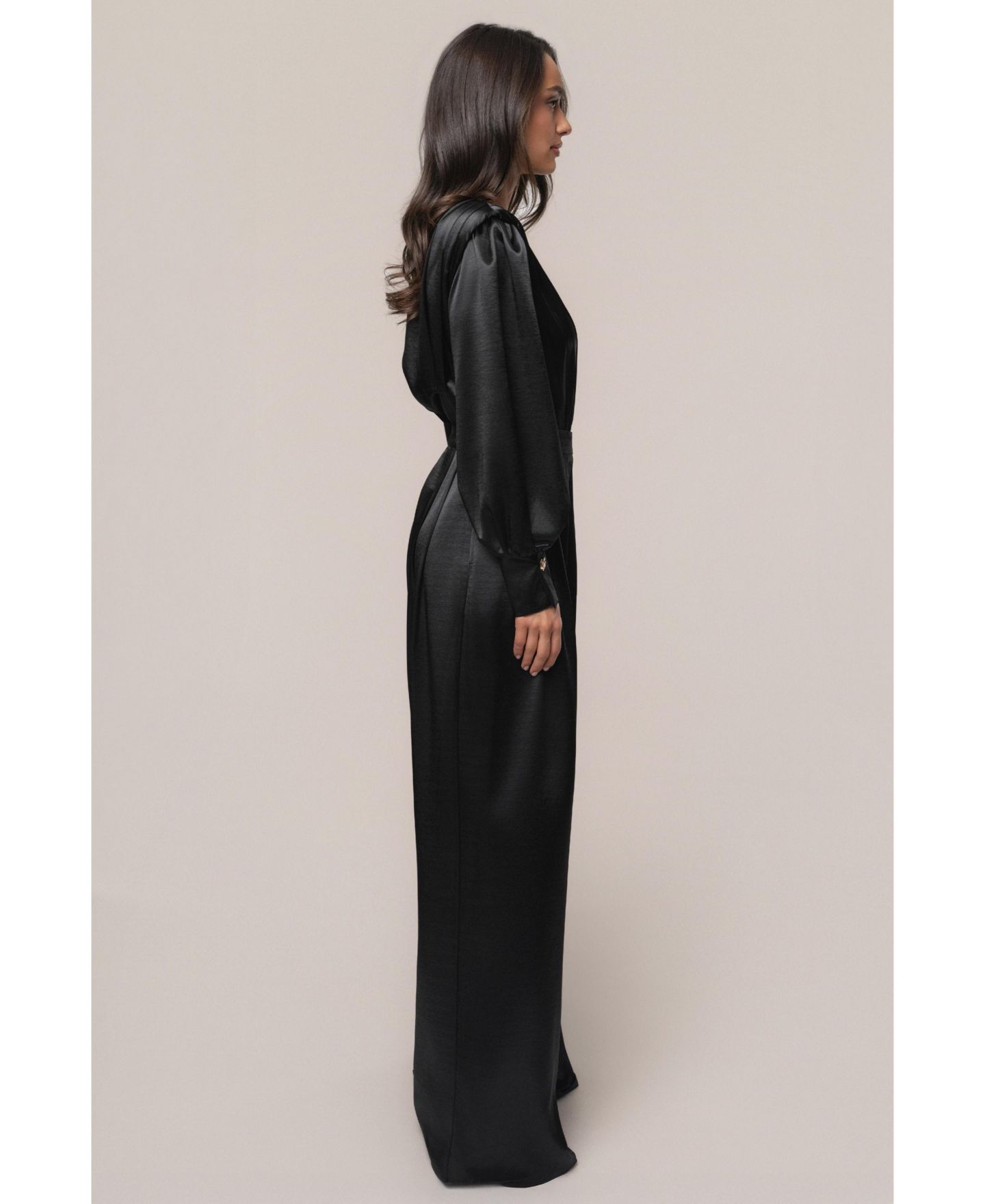 Женские брюки JLUXLABEL Satin Bliss Pleated Pant, цвет: Чёрный — фото 8
