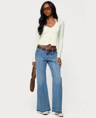 Womens Cardigan & Halter Two Piece Knit Top