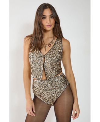 Women's Cluster Hand Embellished Booty Shorts