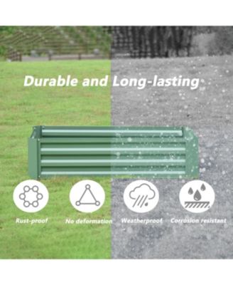 Outdoor Raised Garden Bed Galvanized Steel Planter Box