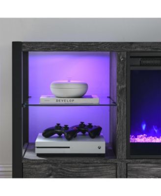 23-inch electric fireplace insert, ultra-thin heater with crystal & realistic flame, remote control with timer, overheating protection