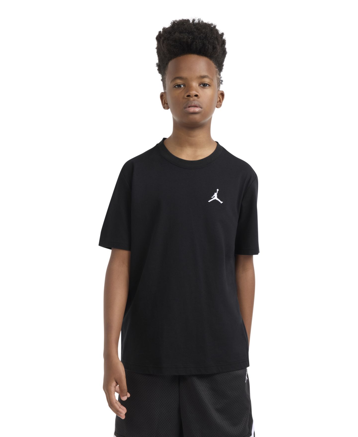 Футболка Jordan Jumpman Air Embroidery Short-Sleeve T-Shirt для мальчиков, цвет: Чёрный — фото 1