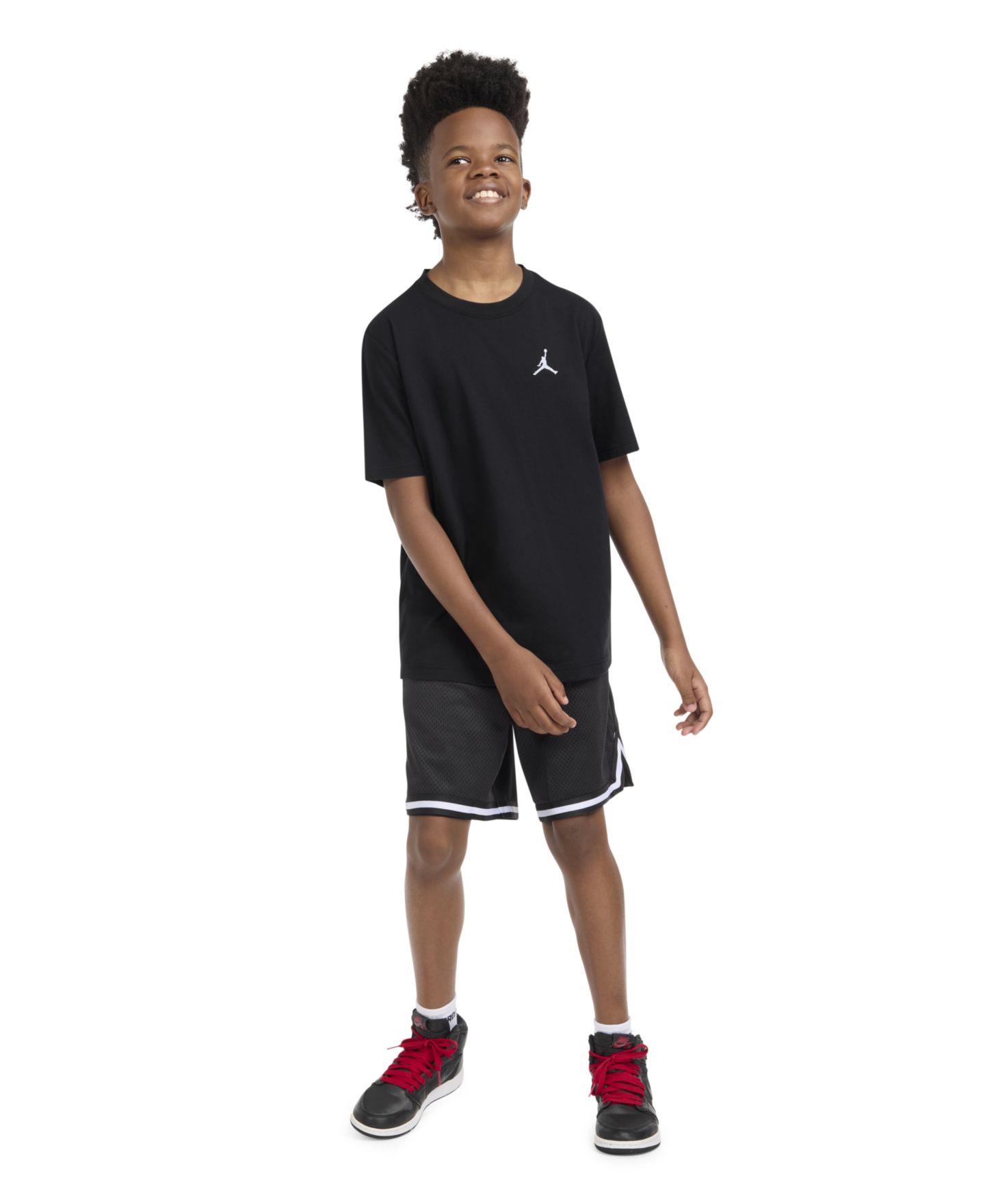 Футболка Jordan Jumpman Air Embroidery Short-Sleeve T-Shirt для мальчиков, цвет: Чёрный — фото 2