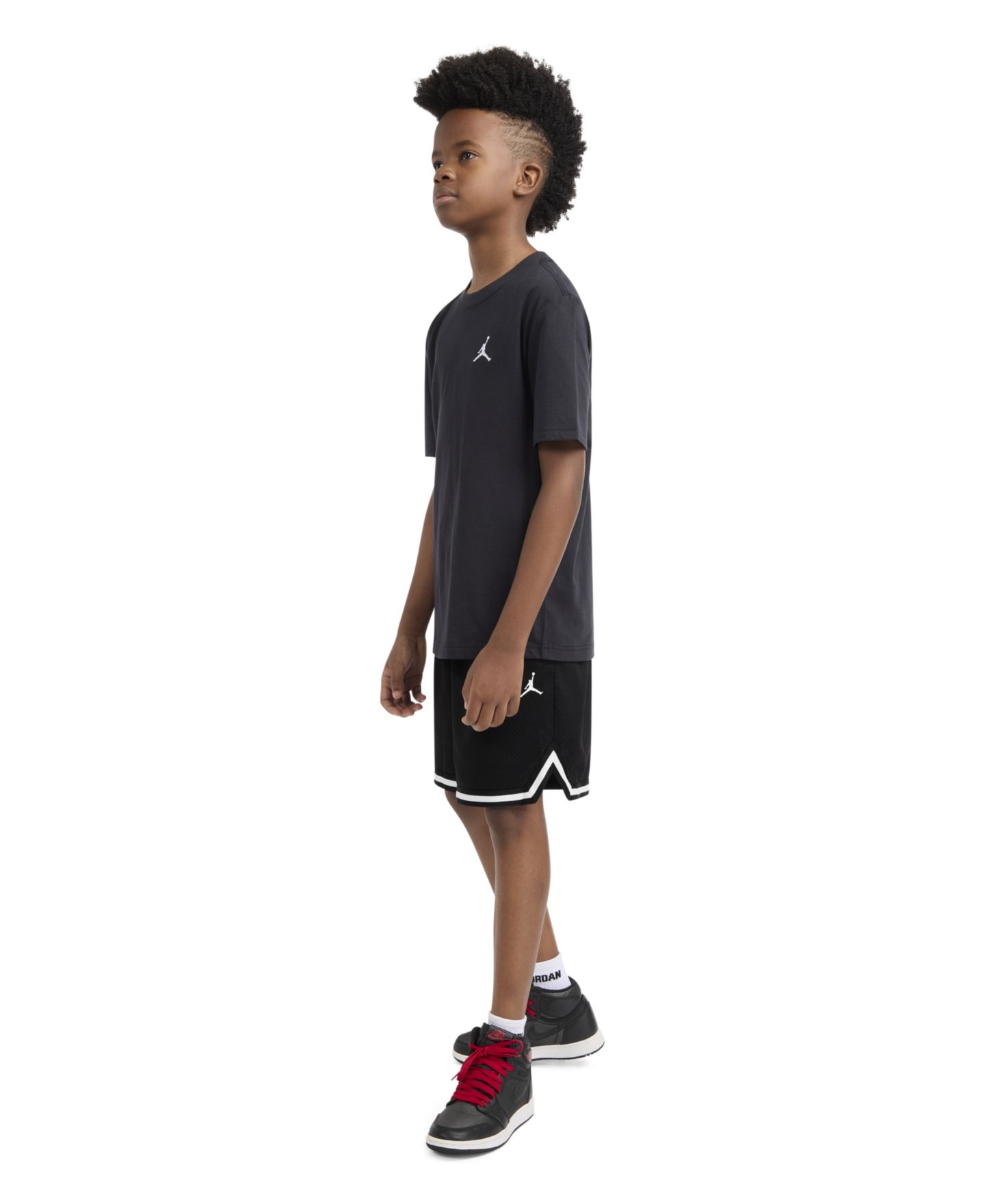 Детские сетчатые шорты Jordan Taping, 8-20, цвет: Чёрный — фото 3