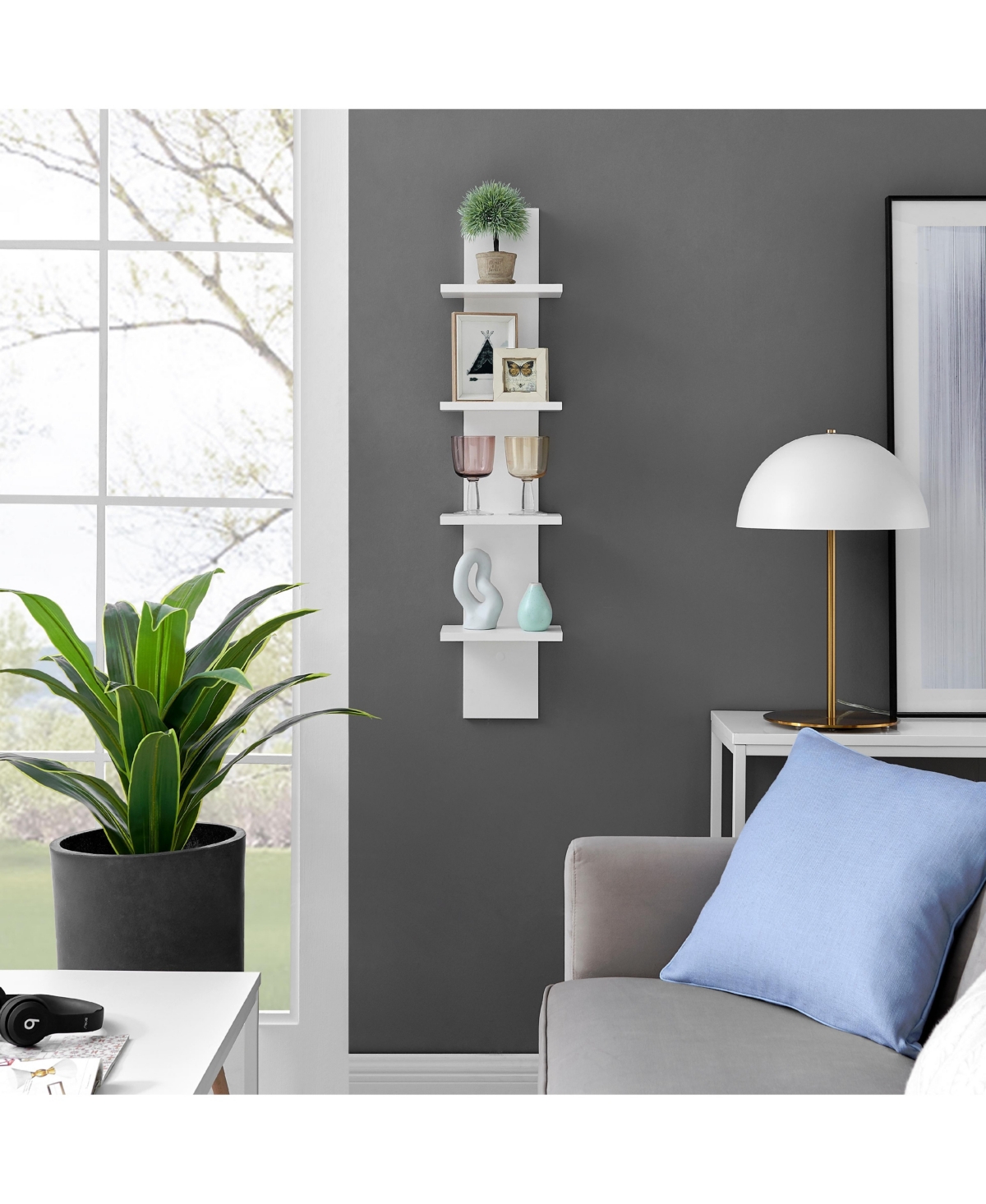 Danya B Arica Utility Column 4-Tier Spine Wall Shelves