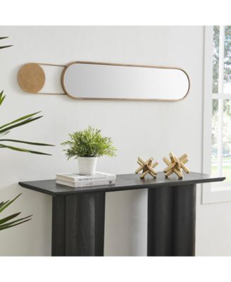 Antique Brass Oval Wall Mirror - Horizontal or Vertical Wall Mount