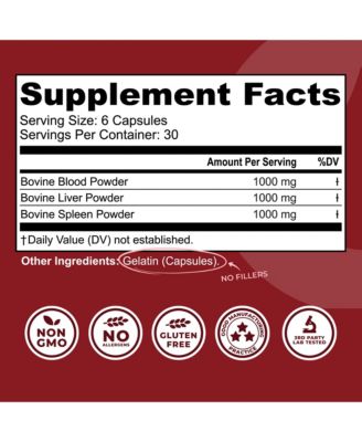 Bovine Blood Capsules, 180ct