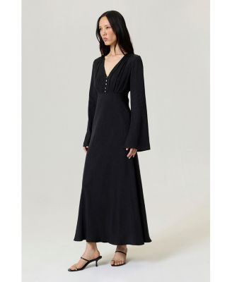 Women's Crystal Button Detailed Maxi Dress