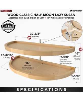 37.75" Lazy Susan Half-Moon Shaped 2-Shelf Turner, 4WLS882-38-570