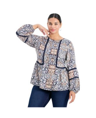 Women's Plus Size Bridget Lace Detail Blouse Tops