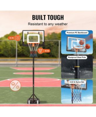 32-Inch Adjustable Basketball Hoop, 5–7 ft Portable Backboard System with Wheels and Fillable Base