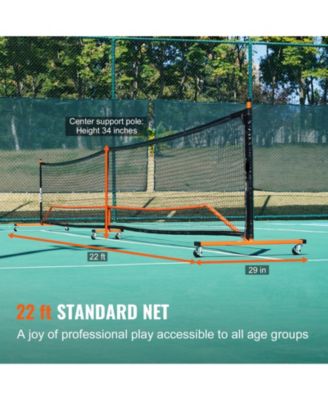 22FT Portable Pickleball Net Set with Bag, Balls, Paddles, Wheels and Court Lines, Regulation Size Frame