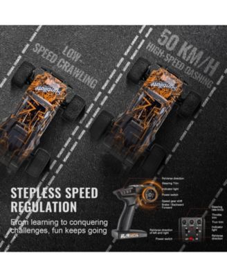 Remote Control Car, 1:10 Scale 4WD Off-Road RC Truck with Adjustable Speed and Wheelie Function for Kids Ages 8+