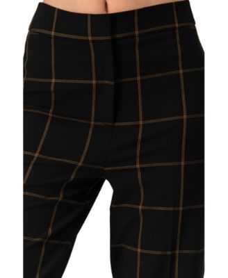 Women's Black Tailored Straight-Leg Trousers