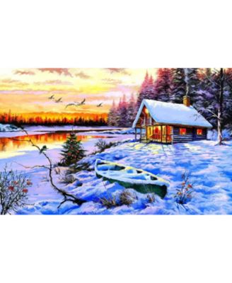 Log Cabin 550 piece Jigsaw Puzzle for Adults