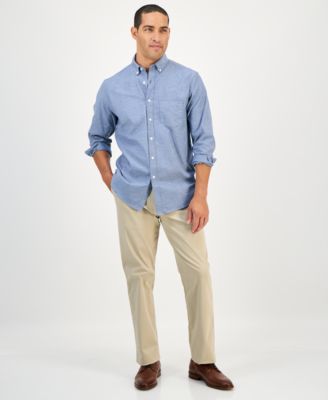 Men's Solid Stretch Oxford Cotton Shirt, Created for Macy's