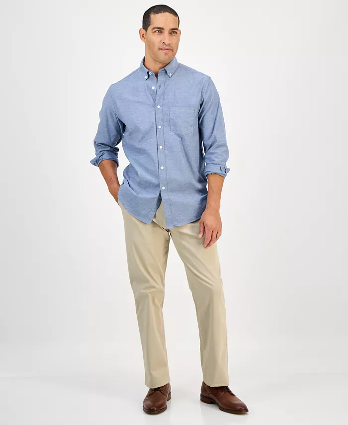 Men's Solid Stretch Oxford Cotton Shirt - thumbnail 4