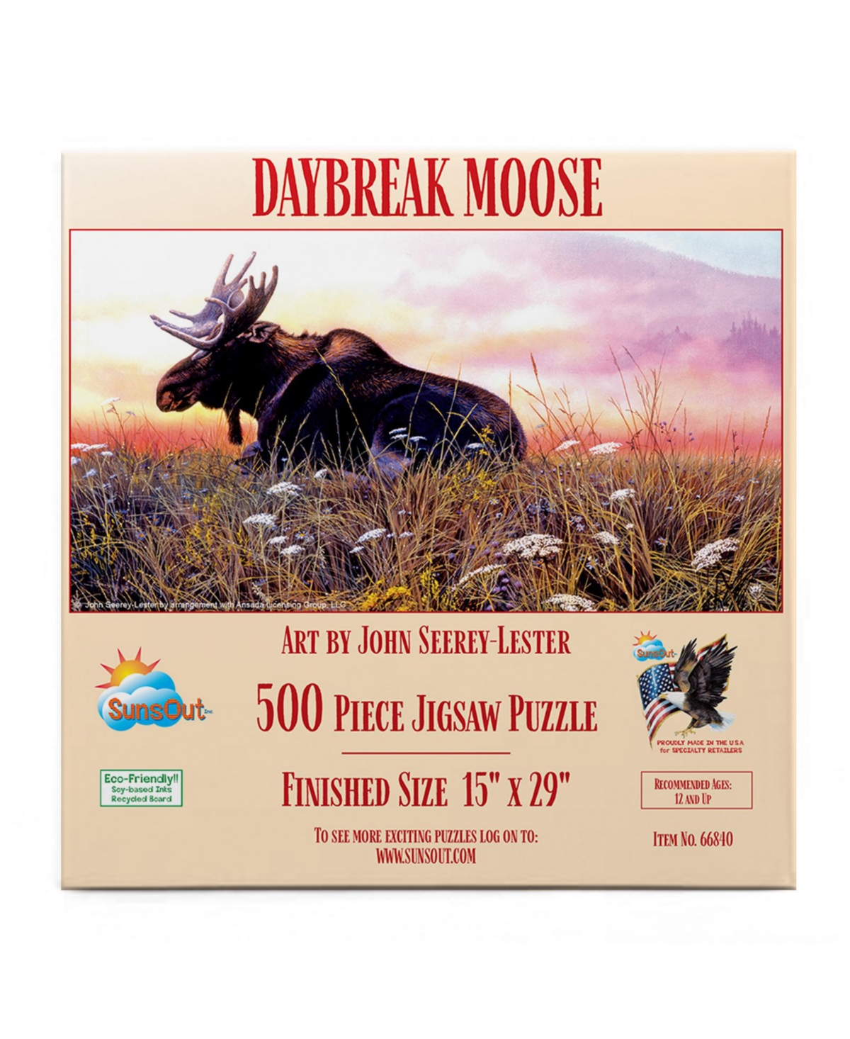 SunsOut Daybreak Moose 500 piece Jigsaw Puzzle for Adults