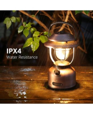 Vintage LED Rechargeable Metal Camping Lantern, Dimmable High Lumen Up to 1000LM, Outdoor Waterproof