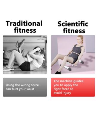 Foldable Ab Machine with Twisting & Crunching, Core Trainer with Adjustable Height and Back Support