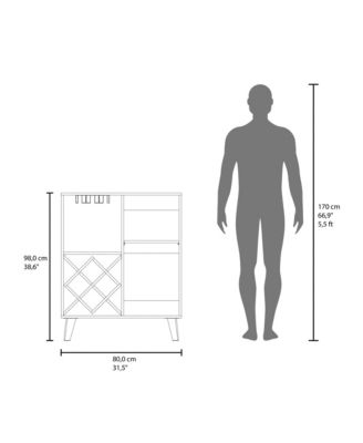 38" Cross-Style Wine Rack Cabinet with Open Shelves and Closed Storage