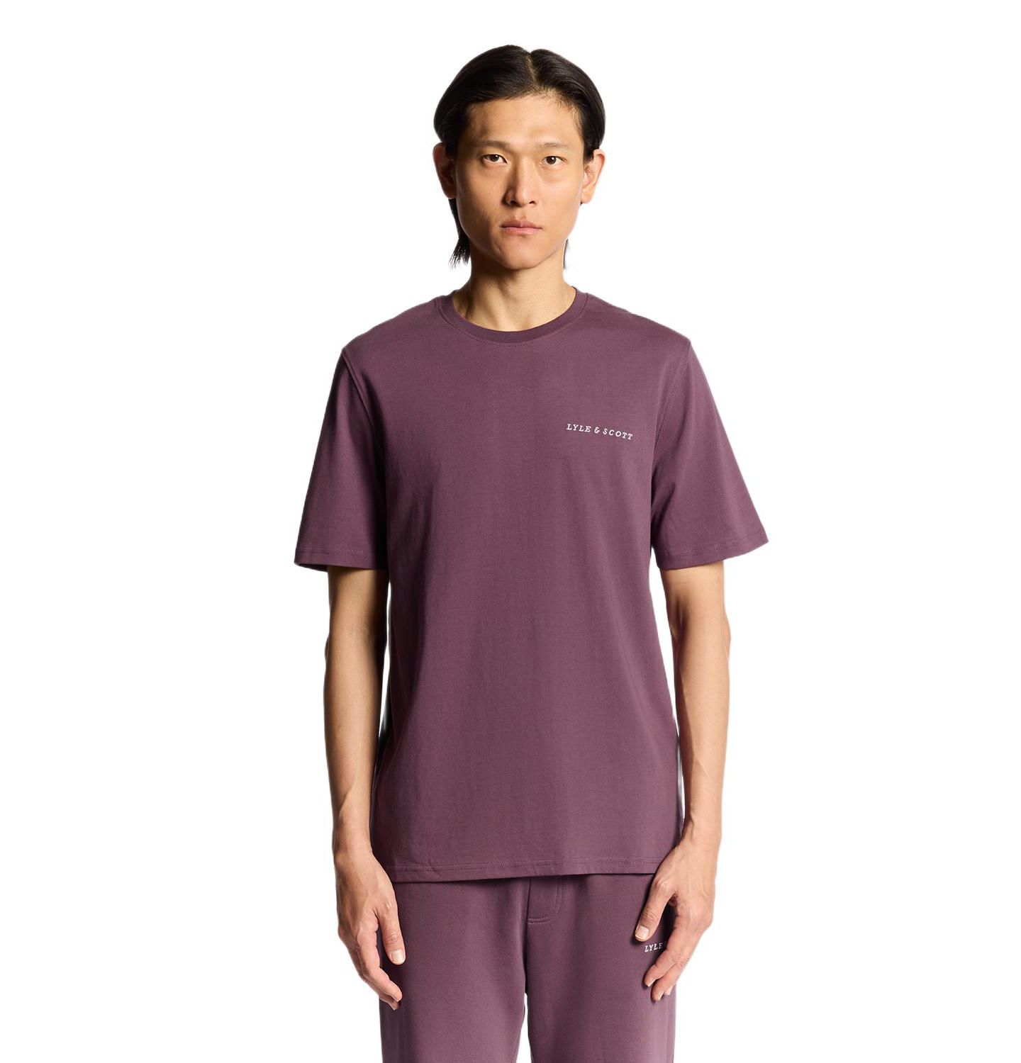 Мужская футболка Lyle & Scott Script Long Sleeve, цвет: Тёмно-бордовый — фото 1