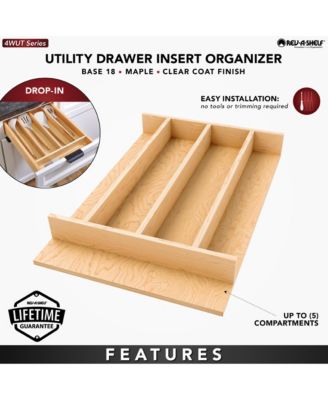 Natural Maple Right Size Utensil Drawer Insert, 13-1/4" x 19-1/2"