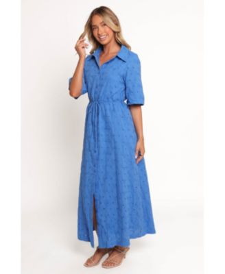 Women's Cooper Embroidered Button Through Midi Dress