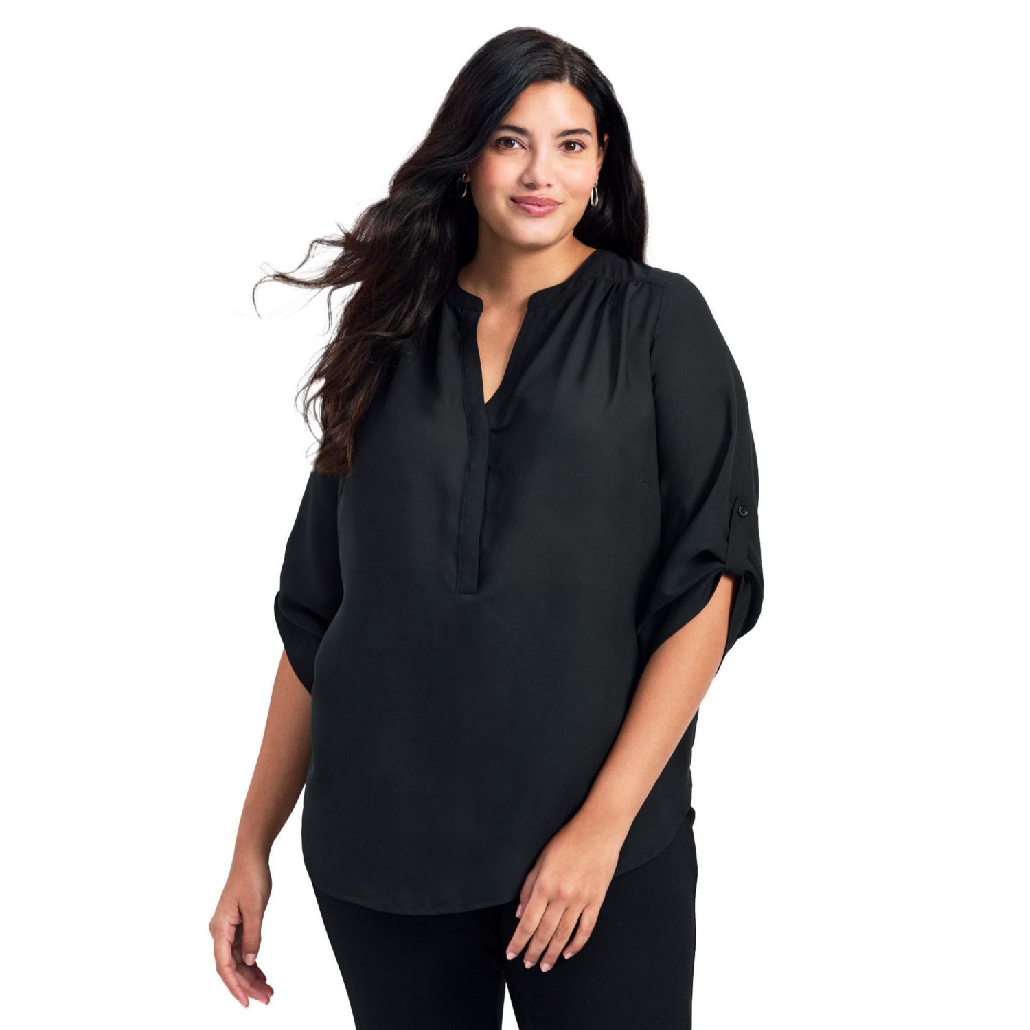 Women's Plus Size Madeline Tab Sleeve Blouse