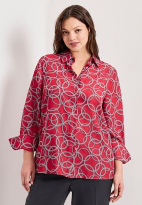 Women's Plus Size Button Front Blouse