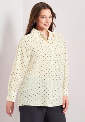 Women's Plus Size Button Front Blouse