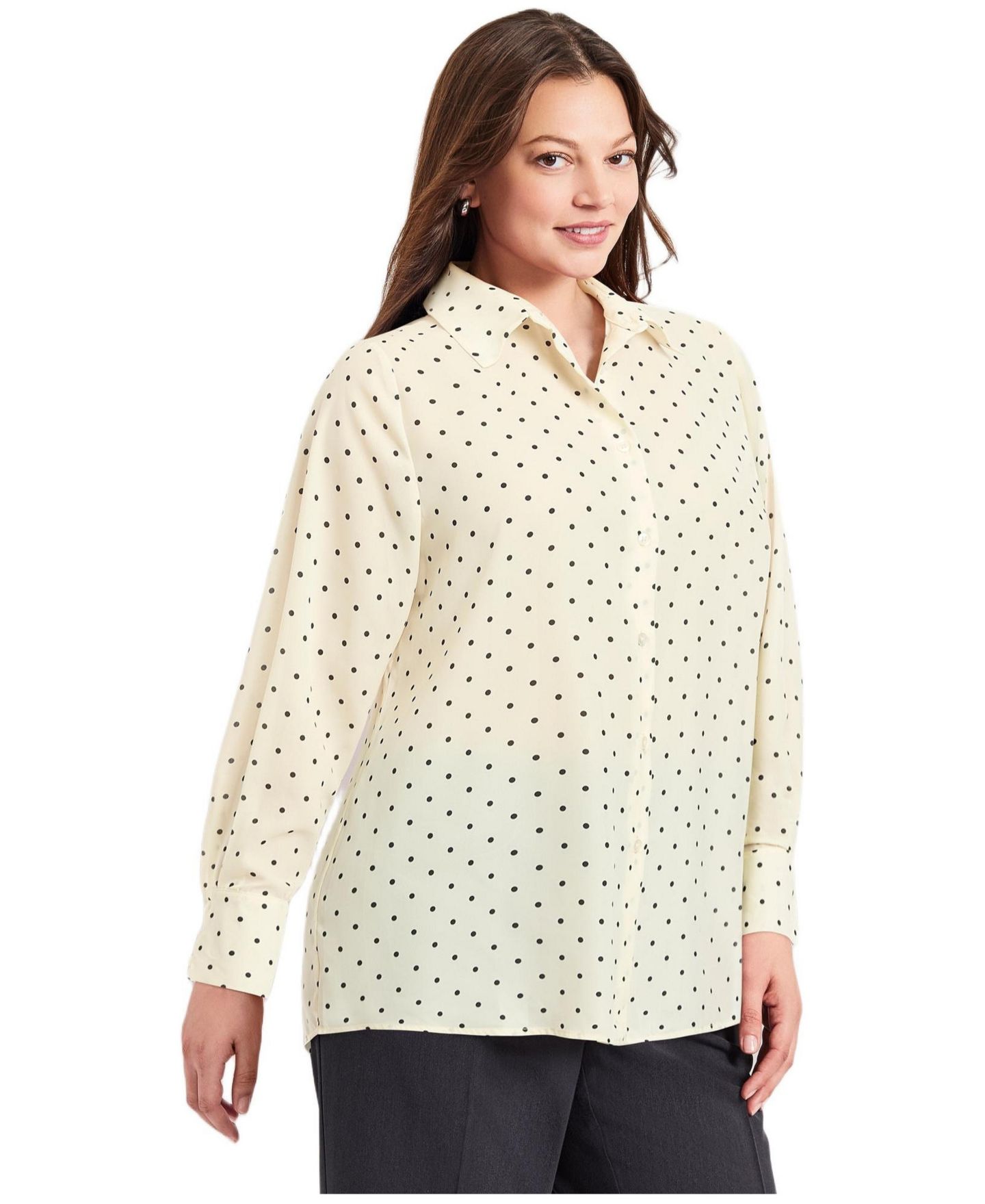 Женская блузка Avenue Button Front, цвет: Слоновая кость — фото 3