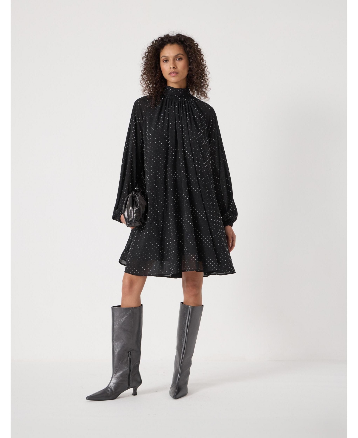 Hush Women's Diamante Gathered Neck Mini Dress