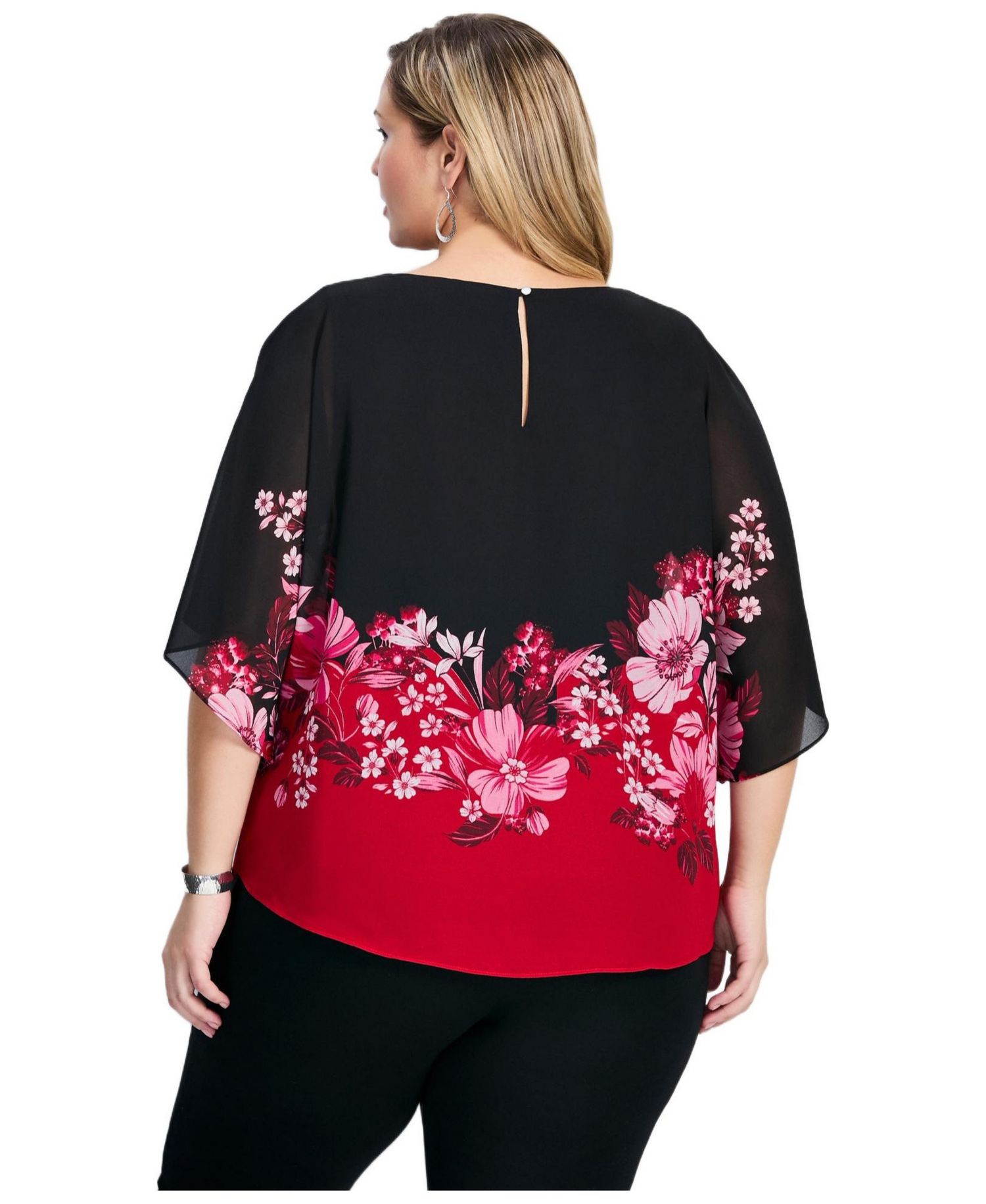 Women's Plus Size Love Story Overlay Blouse