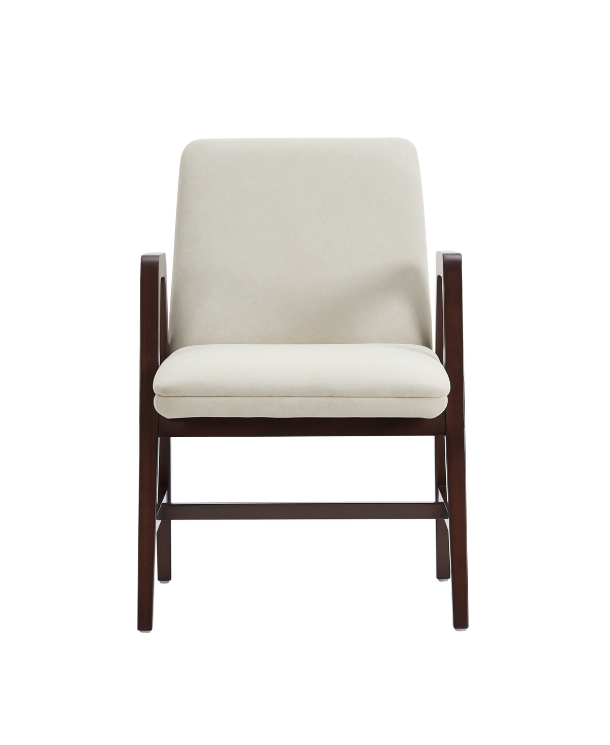Manhattan Comfort Stella Velvet Upholstered 23" Beech Wood Dining Armchair In White