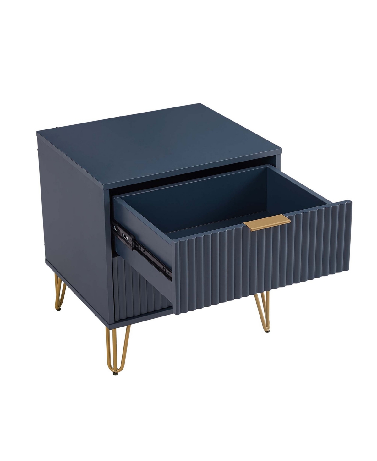 Manhattan Comfort Dumbo Fluted 2-Drawer Wood Nightstand, Set of 2
