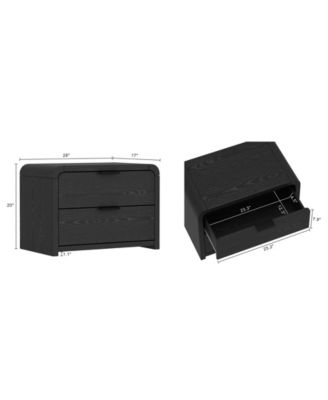 Grace 28" Wood 2-Drawer Nightstand