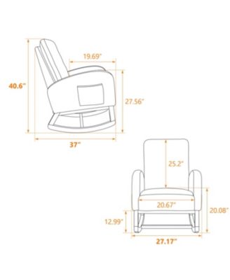  Rocking Glider Chair with High Back & Pocket